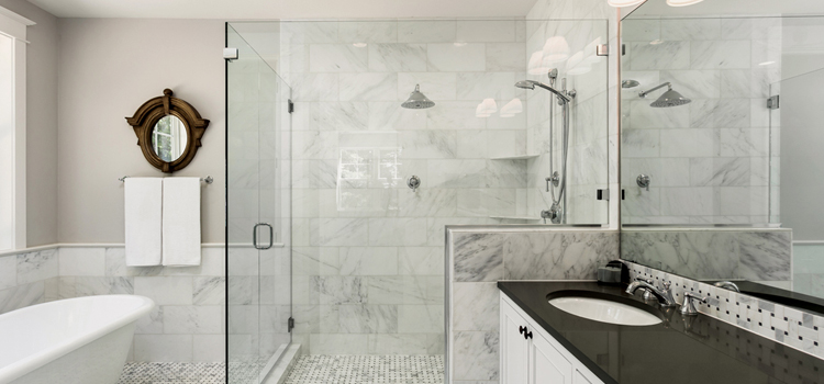 bathroom shower door installation in Lamont